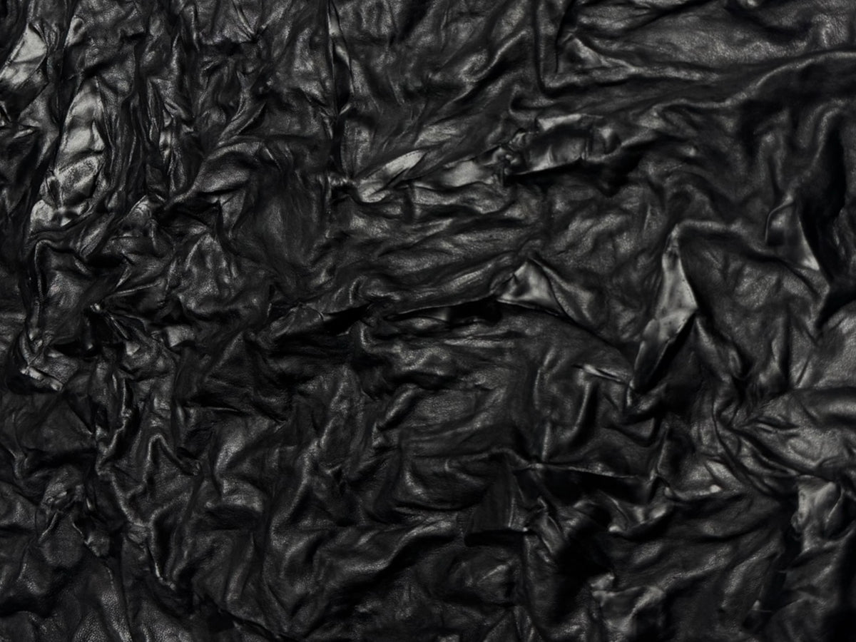 VERA PELLE DI AGNELLO STROPICCIATO NERO