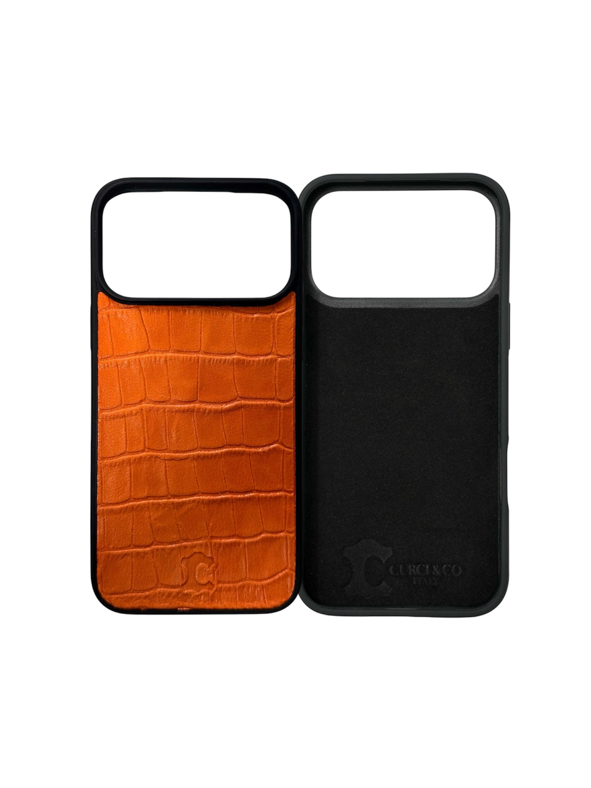 COCCODRILLO ARANCIONE - COVER IN VERA PELLE