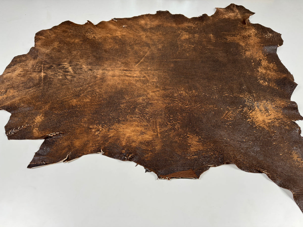 VERA PELLE RASPY ENGRAVED COGNAC VINTAGE