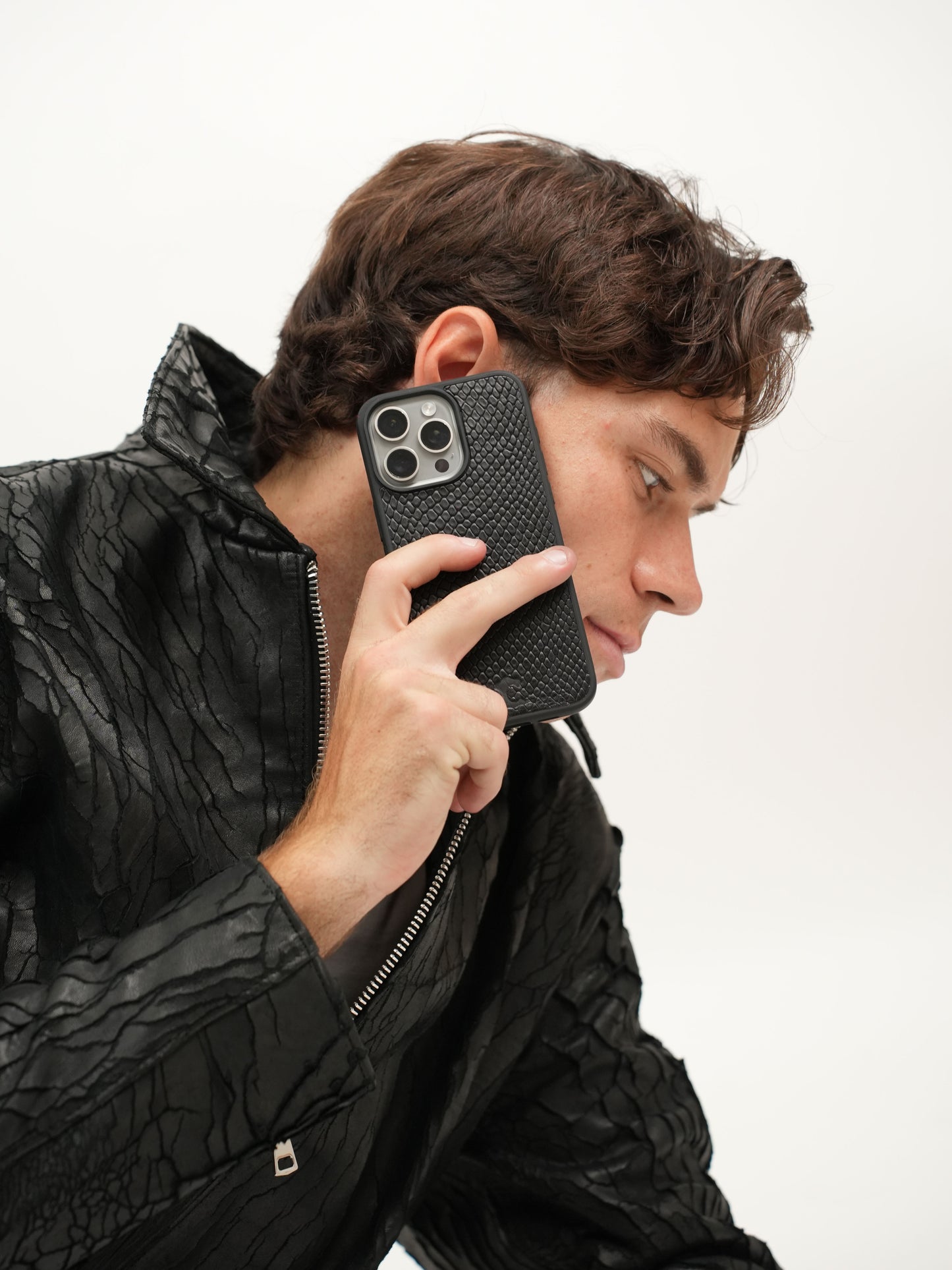 SERPENTE NERO - COVER IN VERA PELLE