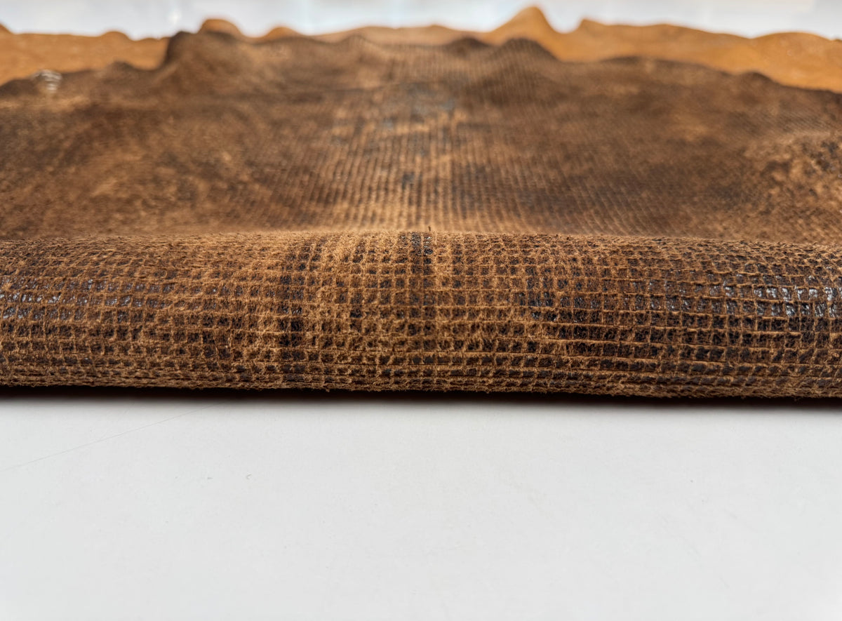 VERA PELLE RASPY ENGRAVED COGNAC VINTAGE