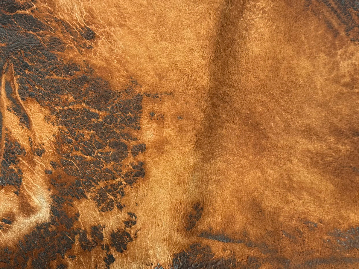 VERA PELLE DI AGNELLO RASPATO COGNAC DISTRESSED