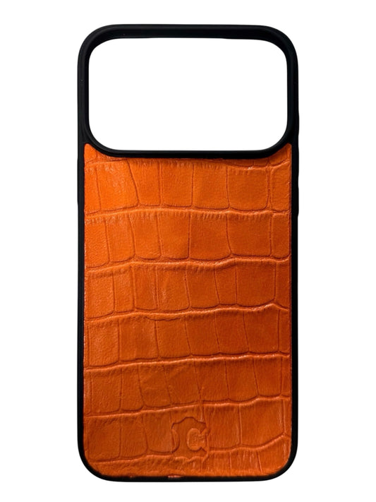 COCCODRILLO ARANCIONE - COVER IN VERA PELLE